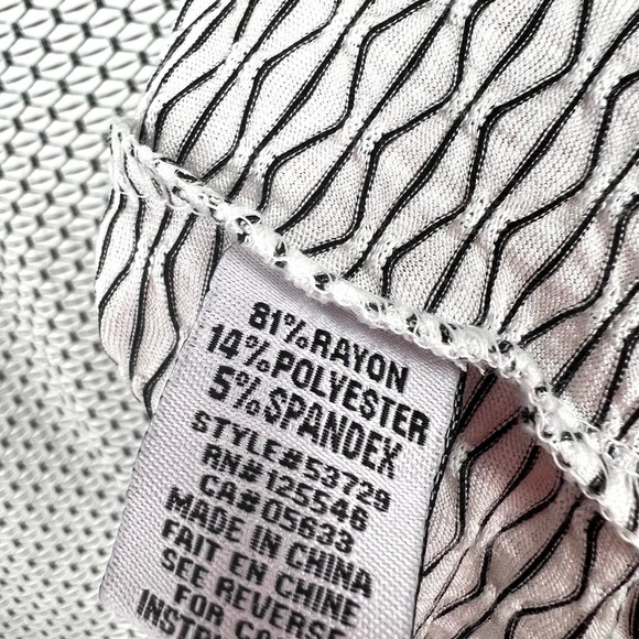 Habitat Sz Large Wearable Art Abstract White Black Blouse Shirt Top Artsy Cozy - Picture 6 of 7